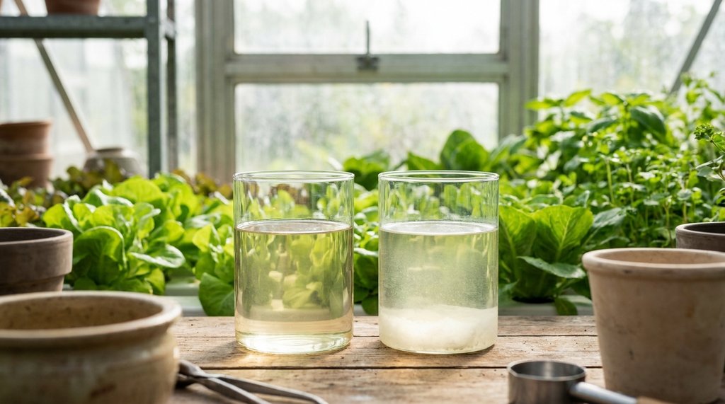 Comparativo entre solução nutritiva preparada corretamente e solução com precipitação química