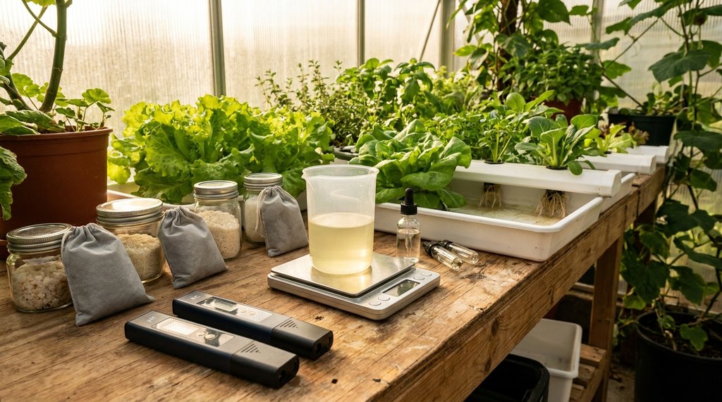 Preparo de solução nutritiva Furlani caseira com canetas digitais de pH e EC